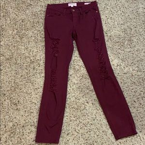 Frame distress skinny jeans. Used size 25